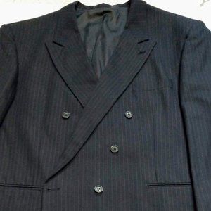 Navy Blue Pinstripe Double-Breasted Suit